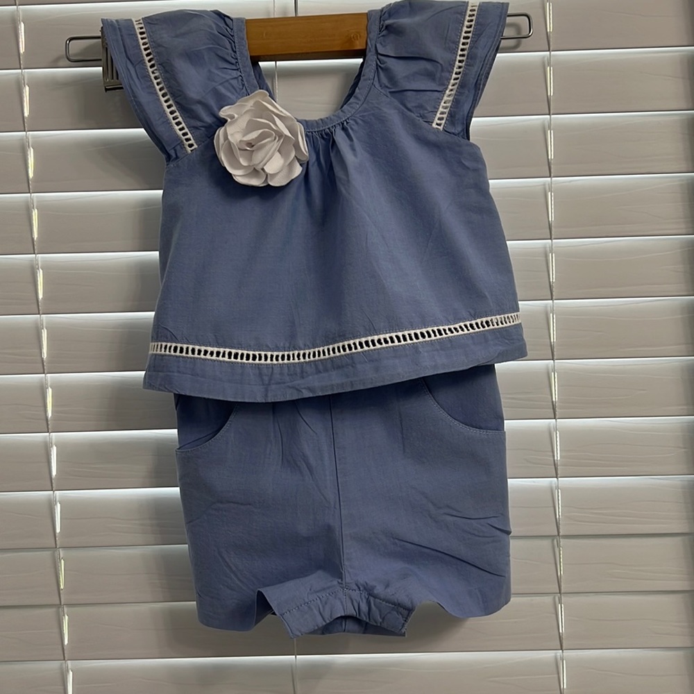 Janie and Jack romper 18-24 months light blue